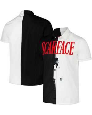 Reason And Scarface Split Woven Button-up Shirt - Black