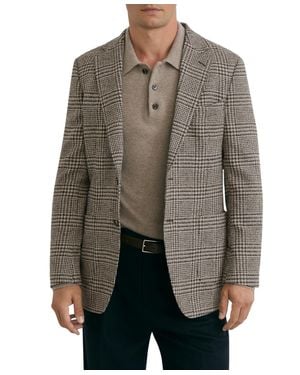 Reiss Tuscan Wool-blend Houndstooth Single-breasted Coat - Brown