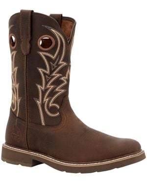 Georgia Boot Core 37 11" Western Pull-on Work Boot - Brown