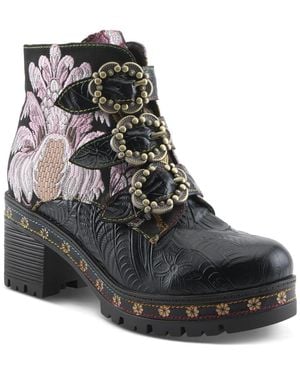 L'ARTISTE Spring Step Brazza Platform Bootie - Black