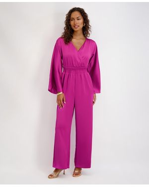Kensie V-neck Jumpsuit - Pink