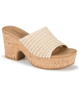 BareTraps Teah Slip-on Wedge Sandals - Natural