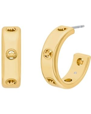 Michael Kors Logo Hoop Earrings - Metallic