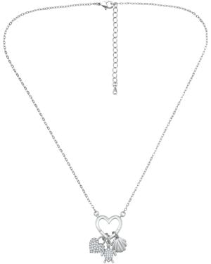 Macy's Fine -plated Over Brass Heart Shaped Charm Holder - White