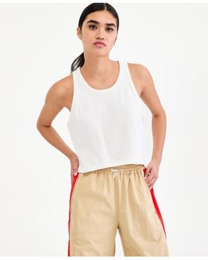 BarIII High-low Cotton Tank Top - White