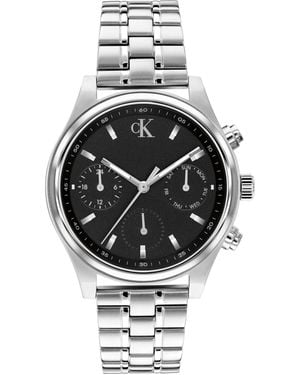 Calvin Klein Modern Vintage Chronograph Silver-tone Stainless Steel Bracelet Watch 38mm - Gray