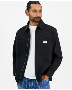 BOSS Hugo By Ekyzone Heavy Cotton Canvas Zip-closure Shirt Jacket - Blue