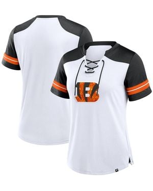 Fanatics White/black Cincinnati Bengals Foiled Primary Lace-up T-shirt