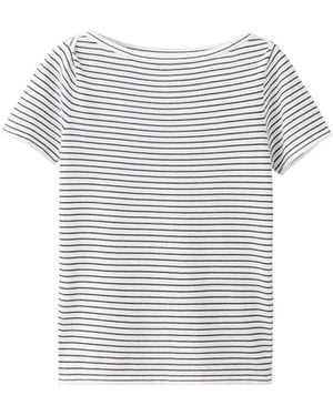 Mango Short-sleeved Fine-knit Sweater - White