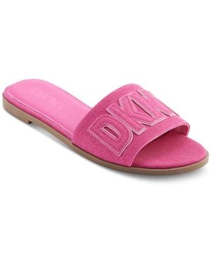 DKNY Willow Slide Slip-on Flats Sandals - Pink