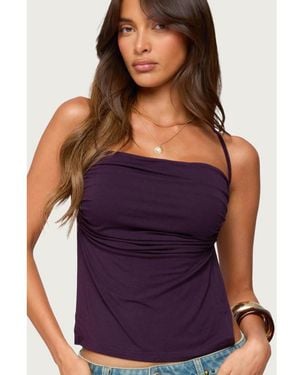 Edikted Rachey Backless Ruched Top - Purple