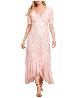 Needle & Thread Ethereal Blooms Frill Ankle Gown - Pink