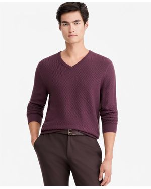 Alfani V-neck Merino-blend Sweater - Purple