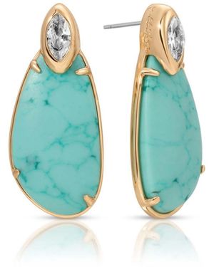 Ettika Gold-plated Majestic Stone Earrings - Blue