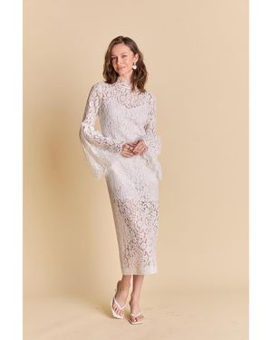 Endless Rose Lace Column Midi Dress - Natural