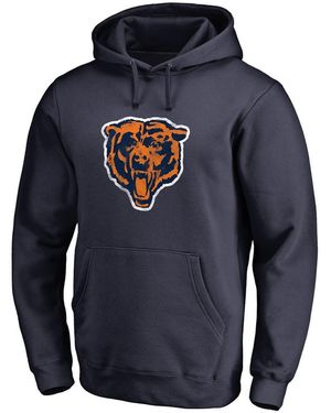 Fanatics Mto Label Chicago Bears Throwback Logo Pullover Hoodie - Blue