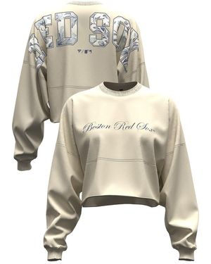 Fanatics Boston Red Sox Spirit Floral Script Cropped Long-sleeve T-shirt - White
