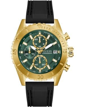 Guess Black Gold Tone Chronograph Watch - Metallic