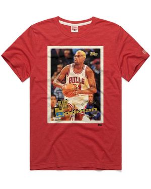 Homage And Dennis Rodman Chicago Bulls Topps Trading Card Player Tri-blend T-shirt - Red