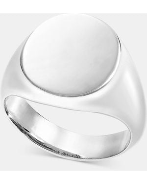 On 34th Round Signet Ring - White