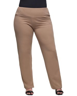 24seven Comfort Apparel Plus Size Comfortable Stretch High Waist Pants - Gray