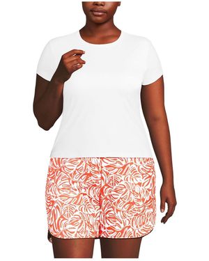 Lands' End Plus Size Sunshade Upf 50 Cap Sleeve Fitted - Red