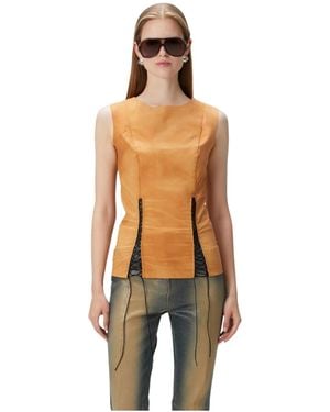 Pcfg Cotton Slit Detailed Top - Orange