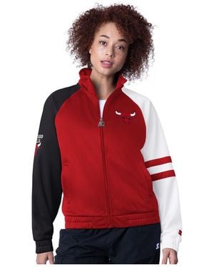 Starter Chicago Bulls Line Up Dolman Raglan Full-zip Track Jacket - Red