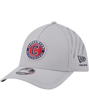 KTZ Cleveland Guardians Patch 39thirty A-frame M-crown Perforated Flex Hat - Gray