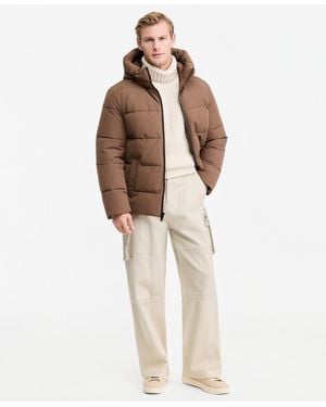 Michael Kors Quilted Hooded Puffer Jacket - Brown