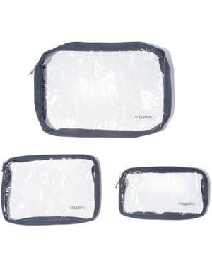 Baggallini Clear Travel Pouches - White