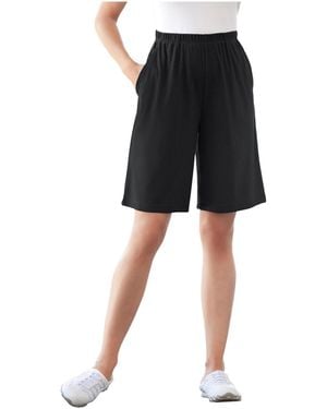 Woman Within Plus Size 7-day Knit Short - Black