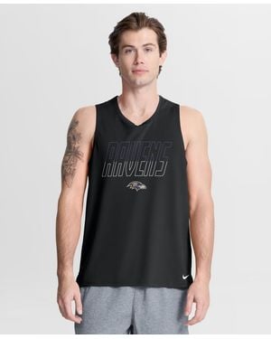 Nike Baltimore Ravens Kickoff Miler Sleeveless Dri-fit Tank Top - Black