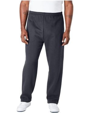 Kingsize Big & Tall Fleece Open-bottom Sweatpants - Blue