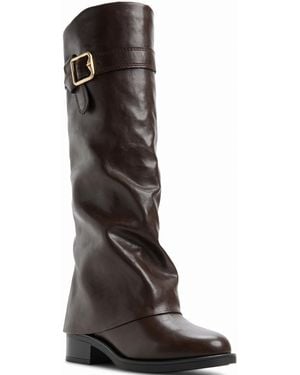 ALDO Eloewiel Round-toe Faux Leather Knee-high Boots - Brown