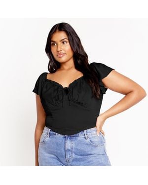 City Chic Mae Top - Black
