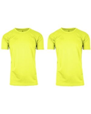 Galaxy By Harvic Short Sleeve Moisture-wicking Quick Dry Performance Crew Neck Tee -2 Pack - Yellow