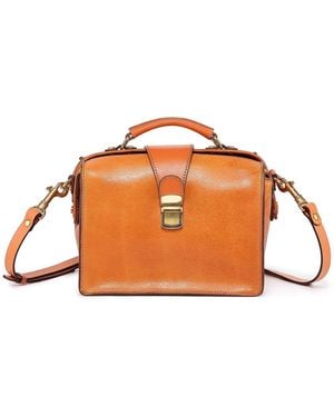 Old Trend Genuine Leather Doctor Transport Satchel Bag - Orange