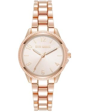 Steve Madden Everyday Alloy Metal Bracelet Watch - Metallic