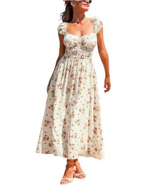CUPSHE Guest List Floral Maxi Beach Dress - Natural