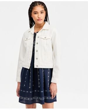 Lucky Brand Cotton Denim Trucker Jacket - White