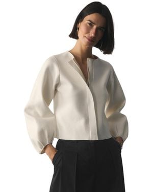 The Fold Candela Wool Blend Zip Up Jacket - Natural