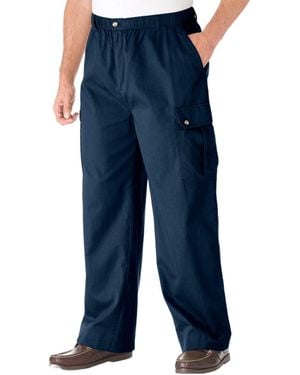 Kingsize Big & Tall Knockarounds Full-elastic Waist Cargo Pants - Blue