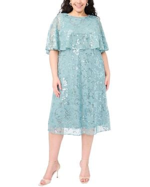 Msk Plus Size Embellished Crewneck Midi Dress - Blue