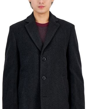 slim fit dress slacks Calvin Klein Men's Prosper Wool-Blend Slim Fit Overcoat MSRP $395 main image 0