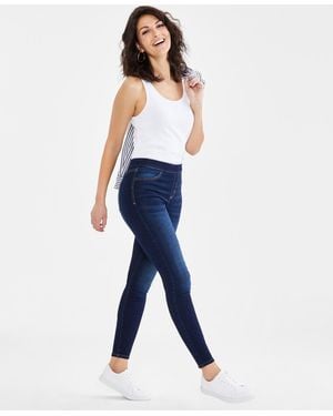 Style & Co. Mid-rise Pull-on Straight-leg Denim Jeans - Blue