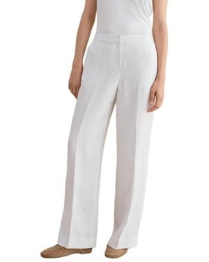Hobbs Alessia High-waist Linen Pants - White