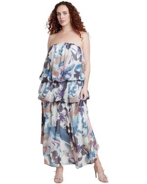 Eloquii Strapless Bubble Maxi Dress - Blue
