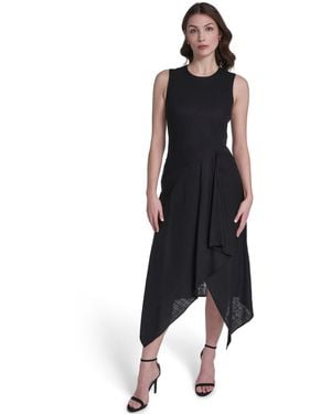 Vince Camuto Crewneck Midi Dress - Black