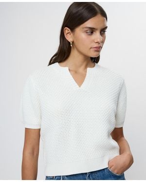 French Connection Fcuk Remy Collared V-neck Top - White